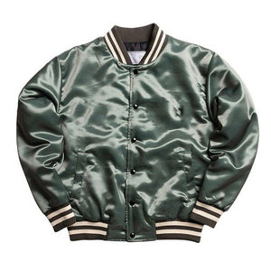 Vestes en nylon pour hommes, style universitaire, sport décontracté, mode hiver, avec logo brodé personnalisé, patchs, vestes de baseball en satin pour hommes - Product Image 2