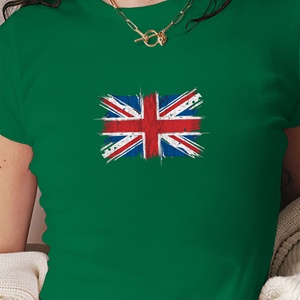 เสื้อยืดสั้นแฟชั่นยูเนี่ยนแจ็คธงผู้หญิง - Product Image 2