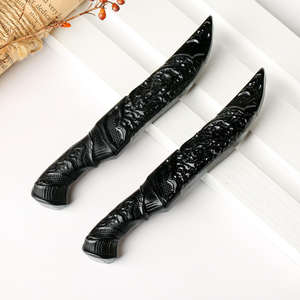 Cuchillo de Camping de Acero de Damasco Pulido a Mano con Funda de Cuero para Decoración del Hogar y Juego - Product Image 1