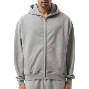 Fabricant OEM ODM de sweats à capuche entièrement zippés personnalisés, épais (500 GSM), surdimensionnés, 100% coton, hiver, avec perles, unisexe, fournisseur - Product Image 5