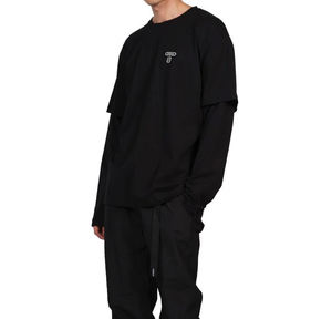 T-shirt personnalisé professionnel Boxy T-shirts graphiques coton sérigraphie thermique Double chemises à manches longues T-Shirts courts hommes - Product Image 4