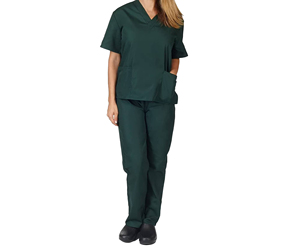 Tenue médicale femme de qualité supérieure, personnalisable, avec contraste de couleurs, coupe ajustée, haut et pantalon, pour infirmières et médecins. - Product Image 2
