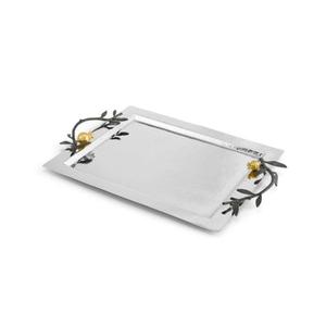Food Grade Metal Decorative Trays Unique Border Design Serving Tray Restaurant Cafe Use <b>Mirror</b> Polish Silver Tray Custom Sizes - Product Image 2