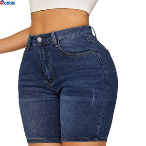 BOBBIN INDUSTRIES Short en jean d'été pour femme, décontracté, de haute qualité, confortable, couleur personnalisable, respirant, poches boutonnées, style vintage et tendance - Product Image 2