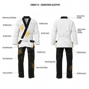 ชุดยูโดบราซิลเลี่ยนยิวยิตสู (BJJ Gi) คุณภาพสูง OEM ODM เย็บเสริมความแข็งแรง ทนทาน เหมาะสำหรับฝึกศิลปะการต่อสู้ - Product Image 2