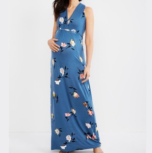 Vestido casual de talla grande para mujer, de maternidad, con plumas, encaje, gasa, teñido anudado, logotipo personalizado, transparente, largo, maxi, para playa - Product Image 3