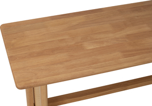 1.5m Bench Natural Malaysian <b>Oak</b> Solid Top Synthetic Rattan Side <b>Frame</b> Model Bench Minimalist Modern Design Furniture - Product Image 4