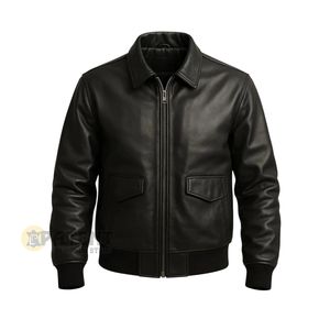 Premium Quality Men's Leather <b>Jackets</b> with Zipper Closure Windproof & <b>Waterproof</b> Canvas Fabric Casual <b>Winter</b> Wear - Product Image 1