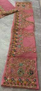 Lehenga Choli Tradicional Indio Rojo de Diseñador, Sin Coser, Último Modelo para Novias, Bodas y Fiestas, de Organza, Corte Ajustado, Verano/Invierno, Secado Rápido - Product Image 5