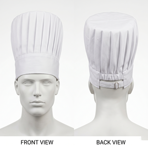 Casquette de Chef Noire Premium en Polycoton GSM avec Dos Élastique, Broderie Personnalisée, Logo Imprimé, Chapeaux de Cuisine, Couvre-Cheveux Brodés - Product Image 6
