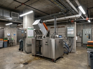 Triturador de Residuos Alimenticios Comercial de Acero Inoxidable de 300 kg, sin Costuras, con Motor y Rodamientos, para Cafetería - Product Image 2
