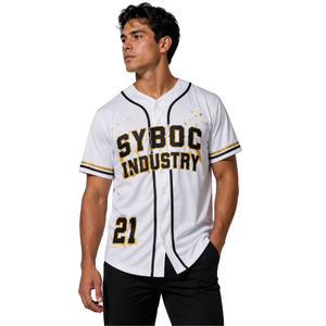Camiseta de Béisbol de Puerto Rico para Hombre, Manga Corta, Blanca, Negra y Dorada, Estampado Sublimado, Cierre de Botones, Corte Regular, para Todas las Temporadas - Product Image 1