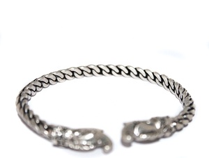 Memoria Jewels Vintage Elephant Head Twisted Rope 925 Sterling <b>Silver</b> Oxidized Cuff <b>Bracelet</b> <b>Children</b> Kids Fine Jewelry - Product Image 5