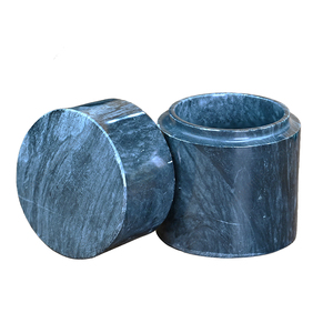 Pots en onyx et marbre naturels à prix raisonnables pour intérieur de luxe – Produit le plus vendu – Contenant en marbre noir - Product Image 1
