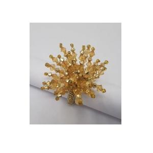 Anneau de serviette perlé rouge fait main, décoration de table de Noël, anneau de serviette en perles de verre, porte-serviettes pour mariage et fête, vente en gros. - Product Image 3