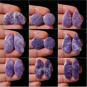 Lepidolite Naturelle Violette Taille Ovale Pierre Précieuse Certifiée GTC 30-60mm 5-15g Polie pour Fabrication de Bijoux Bague Pendentif Vente en Gros - Product Image 6