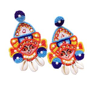 Pendientes de Cuentas Hechos a Mano Durga, Pendientes Personalizados con Múltiples Cuentas, Joyería Festiva para Mujer al Mejor Precio - Product Image 1