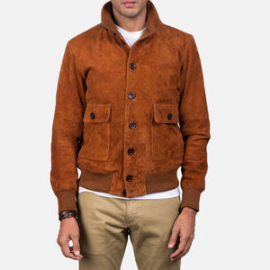 High Quality Eco-Friendly Breathable Windproof <b>Suede</b> Leather <b>Jacket</b> for Men Stylish Bomber Coat Durable Comfortable Fashion - Product Image 6