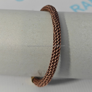 Pulsera Terapéutica Ajustable Hecha a Mano de Cobre Puro Moderno para Bautizo, Curación Natural, Alivio del Dolor, Mejora la Circulación y la Fuerza - Product Image 6