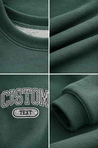 High Quality Custom Text Green Oversized <b>Sweatshirt</b> Women Casual Crew Neck Pullover Fleece Loose Fit Streetwear - Product Image 6