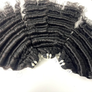SPARK Venta al por mayor Extensiones de cabello de onda profunda, 10A Paquetes de cabello Remy virgen peruano, 100% Extensión de cabello real para mujeres negras - Product Image 2