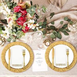 Plato Decorativo Premium de Acero Inoxidable, Reutilizable, No Tóxico, Moderno y Elegante para Decoración de Mesa en Bodas, Fiestas y Banquetes - Product Image 4