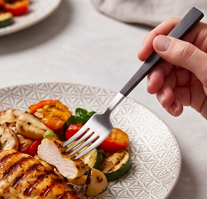 Ensemble de couverts en acier inoxydable, 5 pièces, plaqué argent, manches noirs, lavable au lave-vaisselle, utilisable dans la cuisine, la salle à manger, le café, la maison - Product Image 4