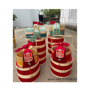 High Quality Bamboo Gift Basket Traditional Handwoven Craft for Festive Gift <b>Sets</b> - Product Image 6