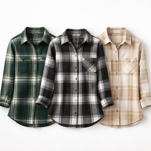 Camisas de Franela a Cuadros Navideñas Personalizadas para Mujer, Venta Directa de Fábrica - Proveedor Mayorista OEM - Product Image 5