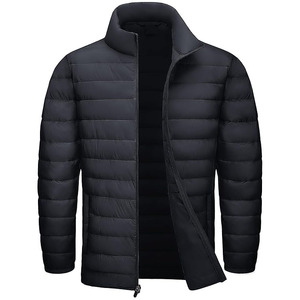 Veste d'hiver matelassée unisexe coupe slim coupe-vent avec col montant, patchwork et motifs de dessins animés - Product Image 1