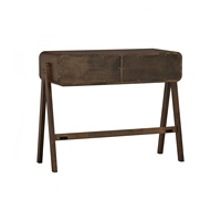 Table d'entrée étroite en bois massif de chêne de haute qualité, durable, avec 2 tiroirs de rangement, design moderne, pour salon, petit appartement 1