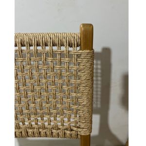 <b>Garden</b> Chairs Outdoor Modern Solid Teak Wood Paper Cord Woven Dining Armless Seat For Patio Restaurant Hotel Resort Procurement - Product Image 4
