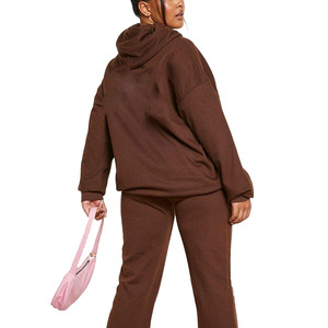 Sweat-shirt ample et surdimensionné avec pantalon de jogging long jusqu'aux chevilles, design OEM, ensemble de survêtement d'hiver pour femmes - Product Image 3