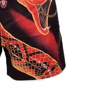 Pantalones Cortos de Entrenamiento de MMA para Hombre, Cierre con Cordón, Cintura Elástica, Secado Rápido, Estampados, para Grappling y Kick Boxing - Product Image 5