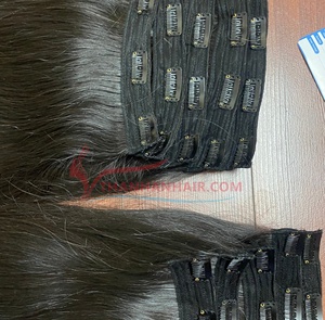 Extensiones de cabello con clip fáciles de usar, cabello humano vietnamita 100% súper sedoso y reutilizable, sin enredos grandes en stock - Product Image 4