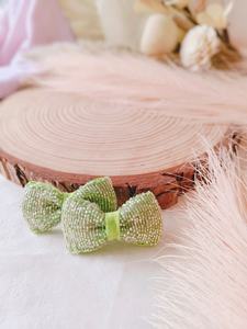 Ensemble de pinces à cheveux brodées en forme de cœur, écologiques, imperméables, en coton, avec nœud, barrettes à pression, accessoires pour cheveux de bébé fille faits à la main - Product Image 2