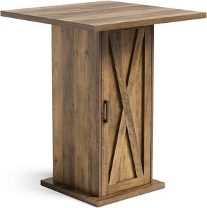 Solid Wood Whiskey Barrel Bar <b>Table</b> | Hand-Crafted Restaurant Bar Furniture - Product Image 3