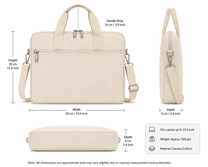 Maletín para Portátil de Lona, Ecológico, Moderno, Protector para el Trabajo, con Correa de Hombro y Asa de Transporte, Cierre para Uso Diario - Product Image 2
