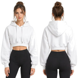 Fabricante de sudaderas cortas con capucha personalizadas para mujer, proveedor mayorista de sudaderas cortas con capucha, ropa de marca privada para la moda de EE. UU., Reino Unido y Europa. - Product Image 3