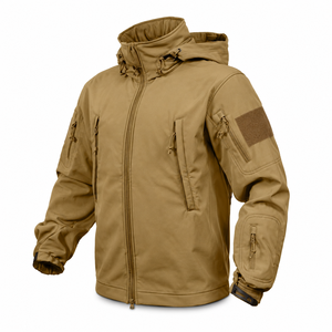Men's <b>Brown</b> <b>Fleece</b> Jacket Stand Collar Zipper Closure Casual Autumn Wear Breathable Knitted Polyester Material - Product Image 6