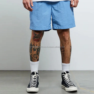 กางเกงขาสั้นตาข่ายระบายอากาศสีดำสำหรับผู้ชายขนาด5นิ้วลายปักโลโก้ออกแบบได้6XL กระเป๋าที่สามารถปรับแต่งได้ - Product Image 2