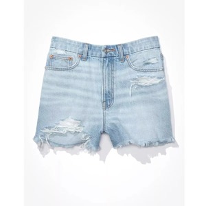 Shorts de mezclilla casuales para mujer, diseño sexy, vaqueros rasgados vintage, ajustados, lavados, con cordón, cintura media, corte skinny, shorts de mezclilla con lavado ácido. - Product Image 4