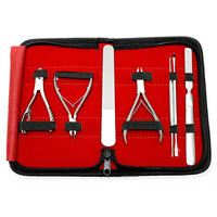 Nuevo Set de Instrumentos de Podología de Acero Inoxidable con Hoja Curva, 7 Piezas, Herramientas para el Cuidado de los Pies, Estuche de Cuero PU, Profesional, Quirúrgico
