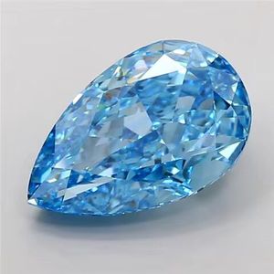 Diamant bleu poire de 10 carats, cultivé en laboratoire, clarté VS1, taille poire fantaisie, diamant non monté - Product Image 1