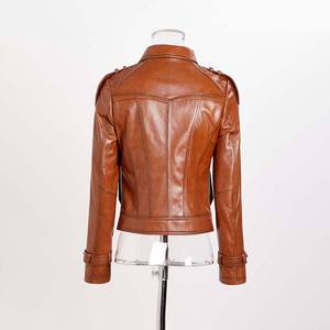 Custom Designed Women's Genuine Sheep Skin Leather <b>Jacket</b> with Embroidery and Nylon Lining Stylish Winter Motorcycle <b>Jacket</b> - Product Image 5