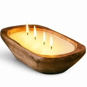 Support de bougie en bois de manguier fait main de qualité supérieure, bol à bougie en bois pour la décoration intérieure, vente en gros, fourniture en gros - Product Image 4