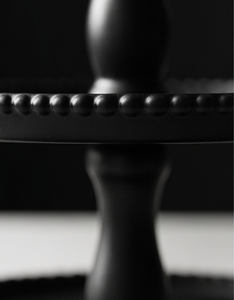 Seasonal Festive 2 Layer Black Metal Cake <b>Stand</b> Beaded Serving Tray Christmas Tree Finial Handle <b>Afternoon</b> <b>Tea</b> Display <b>Stand</b> - Product Image 3