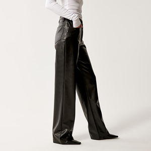 กางเกงคาร์โก้หนังขายาวทรงหลวมเอวสูงคุณภาพดีสำหรับผู้หญิง สไตล์สตรีทแวร์ - Product Image 2