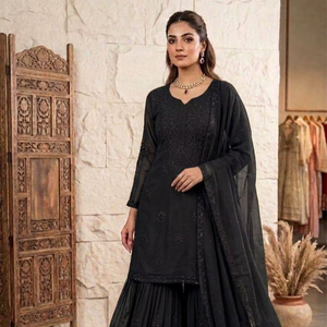 Designer Ethnic Sharara Set for Women with Sequence Work & Georgette Dupatta - Product Image 1