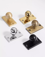 Bouton de meuble réglable en laiton massif avec plaque de fixation ronde pour tiroirs, commodes, armoires de cuisine et de salle de bain